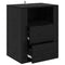 vidaXL Bedside Cabinet Black oak 50 x 36 x 60 cm Engineered wood