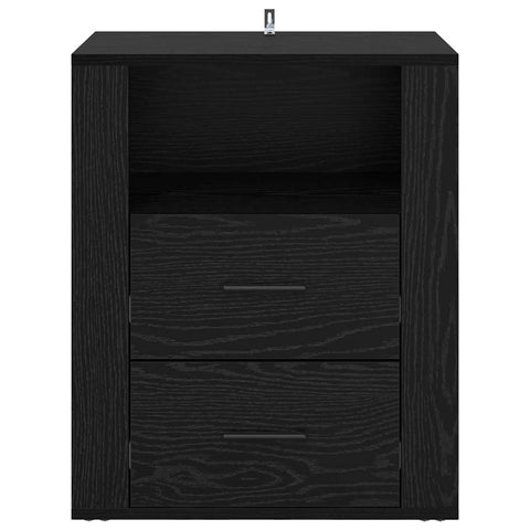 vidaXL Bedside Cabinet Black oak 50 x 36 x 60 cm Engineered wood