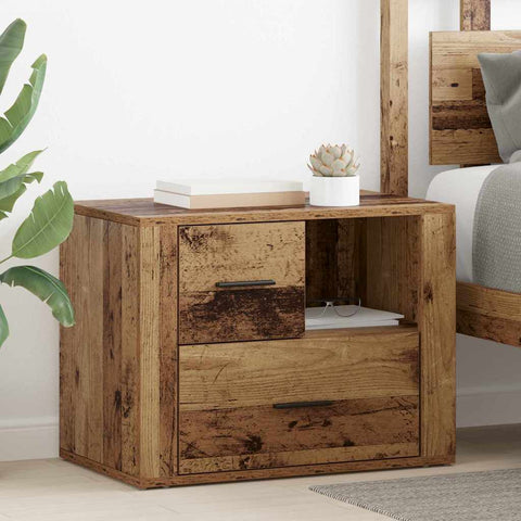 vidaXL Bedside Cabinet Old wood 60 x 36 x 45 cm Engineered wood