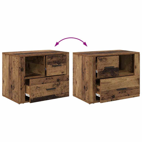 vidaXL Bedside Cabinet Old wood 60 x 36 x 45 cm Engineered wood