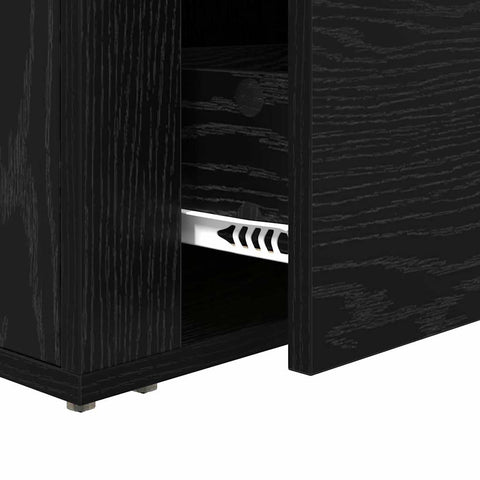vidaXL Bedside Cabinet Black oak 60 x 36 x 45 cm Engineered wood