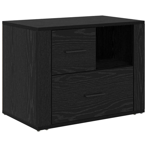 vidaXL Bedside Cabinet Black oak 60 x 36 x 45 cm Engineered wood