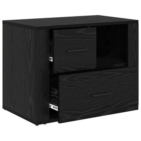 vidaXL Bedside Cabinet Black oak 60 x 36 x 45 cm Engineered wood