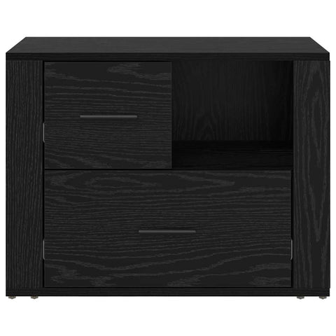 vidaXL Bedside Cabinet Black oak 60 x 36 x 45 cm Engineered wood