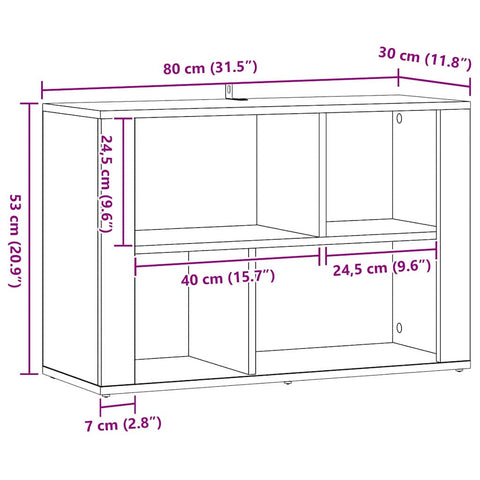 vidaXL Sideboard Old Wood 80 x 30 x 53 cm Engineered Wood
