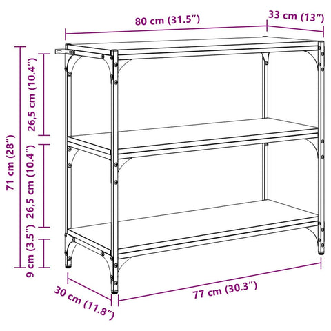vidaXL Book Cabinet Old Wood 80 x 33 x 70.5 cm