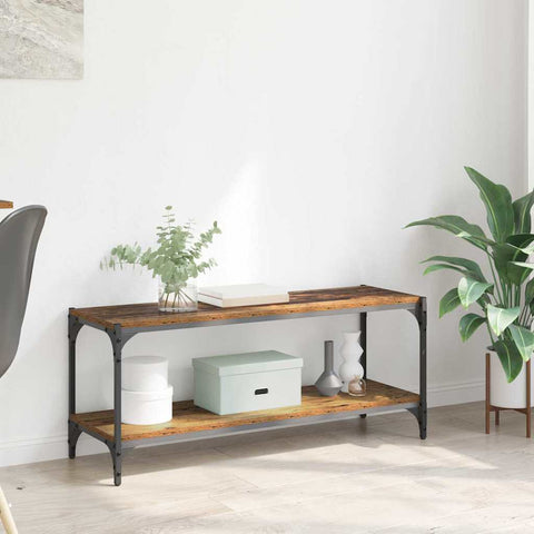 vidaXL TV Cabinet Old Wood 100 x 33 x 41 cm Engineered Wood and Iron