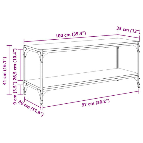 vidaXL TV Cabinet Artisan Oak 100 x 33 x 41 cm