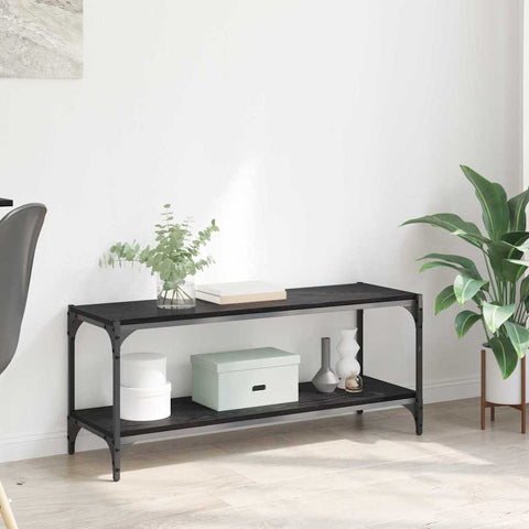 vidaXL TV Cabinet Black Oak 100 x 33 x 41 cm Engineered Wood and Iron