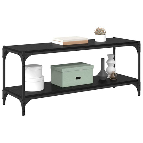 vidaXL TV Cabinet Black Oak 100 x 33 x 41 cm Engineered Wood and Iron