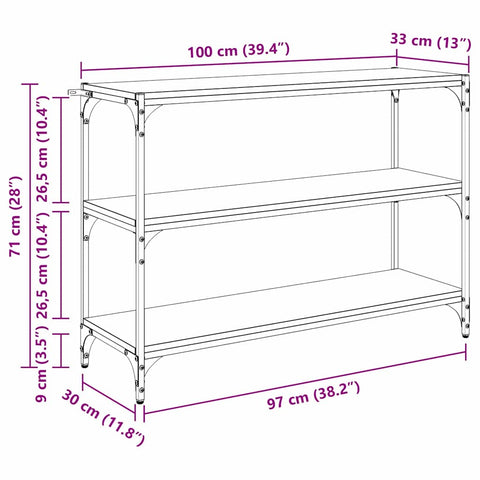 vidaXL Book Cabinet Artisan oak 100 x 33 x 71 cm Engineered wood