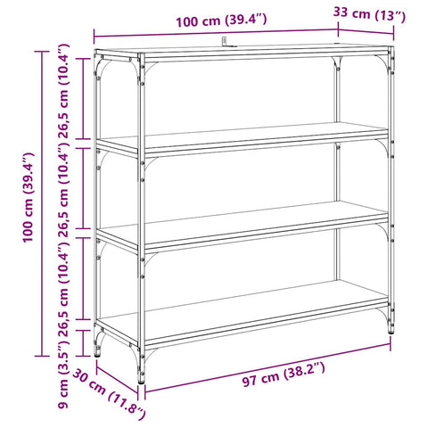 vidaXL Book Cabinet Artisan Oak 100 x 33 x 100 cm