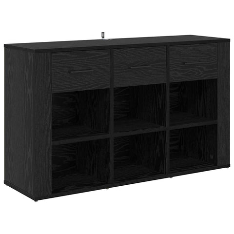 vidaXL Sideboard Black Oak 100 x 30 x 59.5 cm Engineered Wood