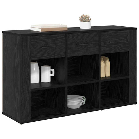vidaXL Sideboard Black Oak 100 x 30 x 59.5 cm Engineered Wood