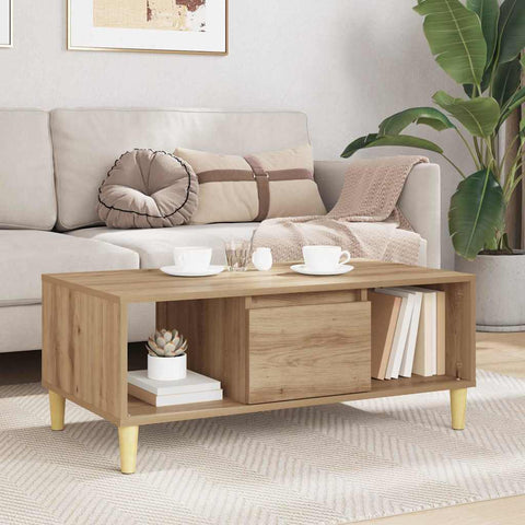 vidaXL Coffee Table Artisan Oak 90 x 50 x 26.5 cm Engineered Wood
