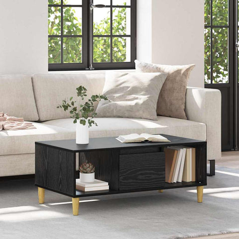 vidaXL Coffee Table Black Oak 90 x 50 x 26.5 cm Engineered Wood