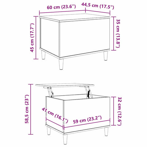 vidaXL Bedside Cabinet Old wood 60 x 44.5 x 45 cm Engineered wood