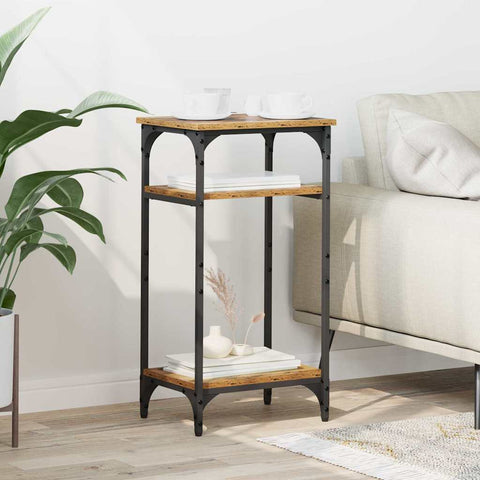 vidaXL Side Table with Shelf Old wood 40 x 30 x 75 cm Engineered wood