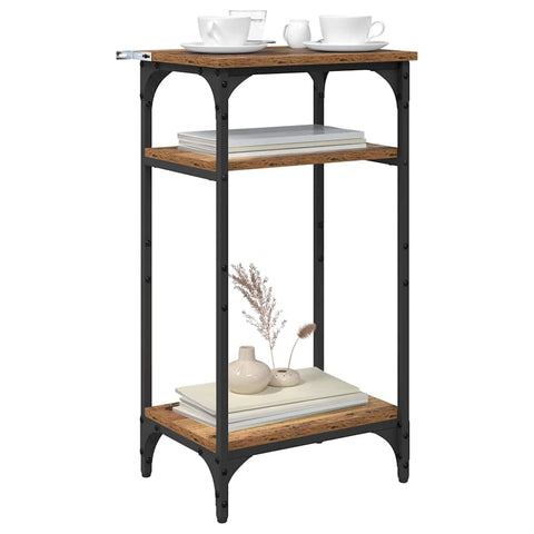 vidaXL Side Table with Shelf Old wood 40 x 30 x 75 cm Engineered wood