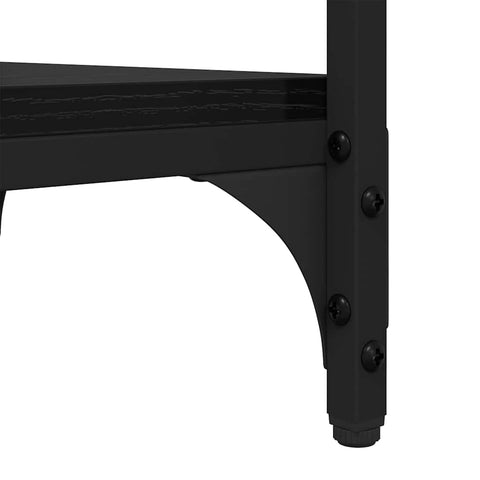 vidaXL Side Table with Shelf Black oak 40 x 30 x 75 cm Engineered wood