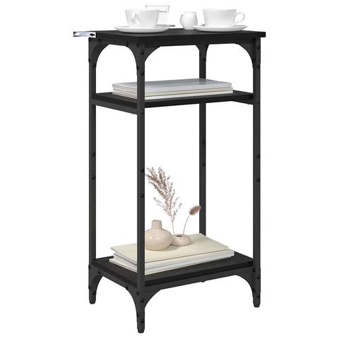 vidaXL Side Table with Shelf Black oak 40 x 30 x 75 cm Engineered wood