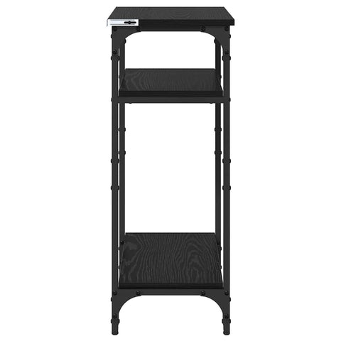 vidaXL Side Table with Shelf Black oak 40 x 30 x 75 cm Engineered wood