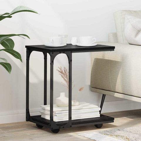 vidaXL Side Table Black Oak 50 x 35 x 55.5 cm Engineered Wood