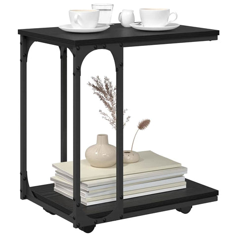 vidaXL Side Table Black Oak 50 x 35 x 55.5 cm Engineered Wood