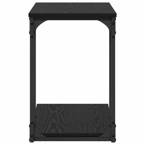 vidaXL Side Table with Shelf Black oak 50 x 35 x 52 cm Engineered wood