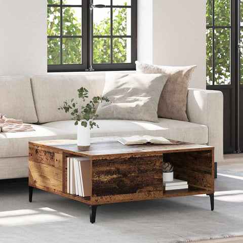 vidaXL Coffee Table Old Wood 80 x 80 x 36.5 cm Engineered Wood