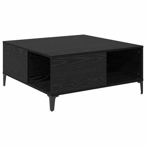 vidaXL Coffee Table Black Oak 80 x 80 x 36.5 cm Engineered Wood