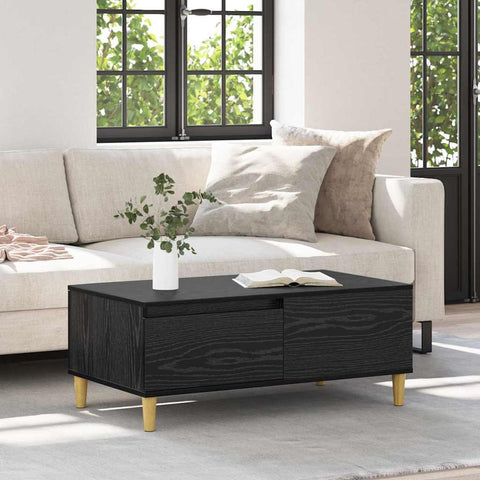 vidaXL Coffee Table Black Oak 90 x 50 x 35 cm Engineered Wood