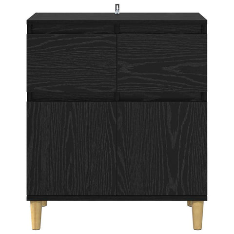 vidaXL Sideboard with Drawer Black Oak 60 x 35 x 70 cm Engineered Wood