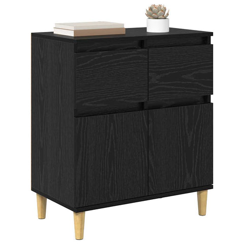 vidaXL Sideboard with Drawer Black Oak 60 x 35 x 70 cm Engineered Wood