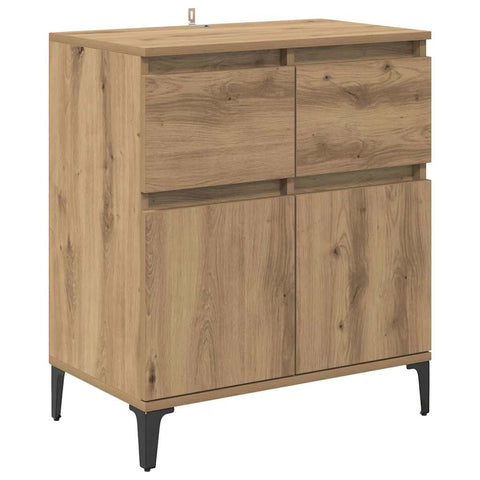 vidaXL Sideboard Artisan Oak 60 x 35 x 70 cm Engineered Wood and Iron