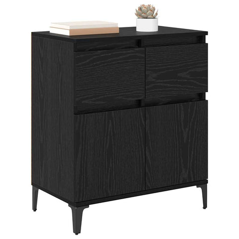vidaXL Sideboard Black Oak 60 x 35 x 70 cm Engineered Wood and Iron