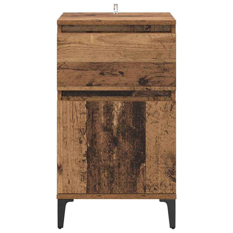 vidaXL Bedside Cabinet Old wood 40 x 35 x 70 cm Engineered wood