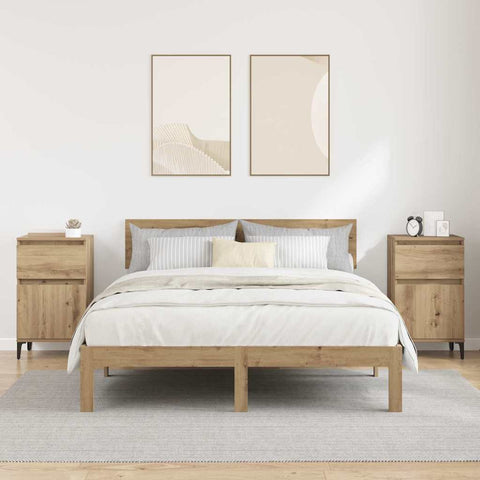 vidaXL Bedside Cabinet with Drawer 2 pcs Artisan oak 40 x 35 x 70 cm