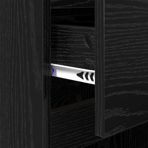 vidaXL Bedside Cabinet Black oak 40 x 35 x 70 cm Engineered wood