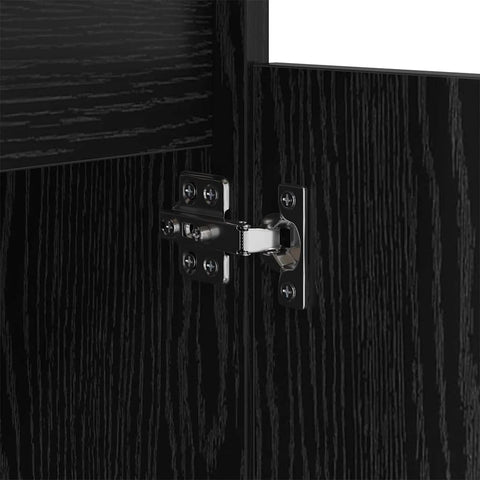 vidaXL Bedside Cabinet Black oak 40 x 35 x 70 cm Engineered wood