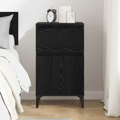vidaXL Bedside Cabinet Black oak 40 x 35 x 70 cm Engineered wood