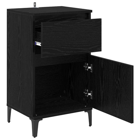 vidaXL Bedside Cabinet Black oak 40 x 35 x 70 cm Engineered wood