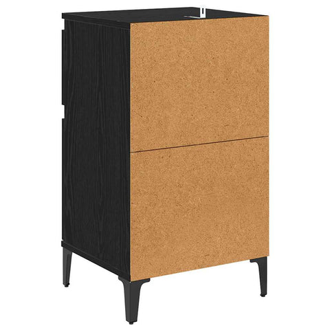 vidaXL Bedside Cabinet Black oak 40 x 35 x 70 cm Engineered wood