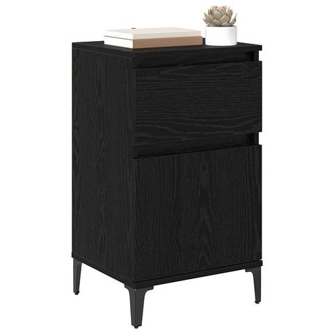 vidaXL Bedside Cabinet Black oak 40 x 35 x 70 cm Engineered wood