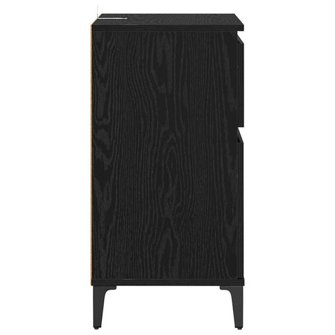 vidaXL Bedside Cabinet Black oak 40 x 35 x 70 cm Engineered wood