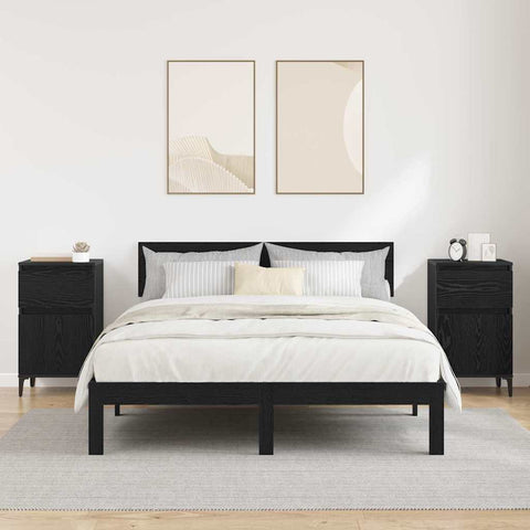 vidaXL Bedside Cabinet 2 pcs Black oak 40 x 35 x 70 cm Engineered wood