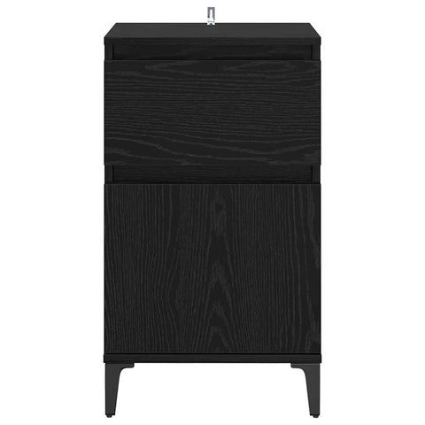 vidaXL Bedside Cabinet 2 pcs Black oak 40 x 35 x 70 cm Engineered wood