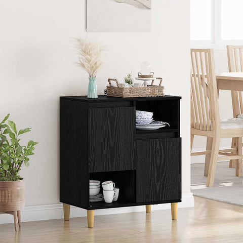 vidaXL Sideboard Black oak 35 x 60 x 70 cm Engineered wood