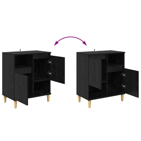 vidaXL Sideboard Black oak 35 x 60 x 70 cm Engineered wood