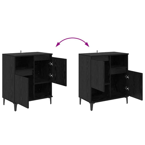 vidaXL Sideboard Black oak 60 x 35 x 70 cm Engineered wood